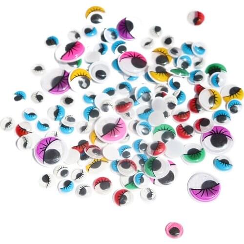 100Pcs 5-20mm Movable Eyes Plastic Wiggle Googly Eyes Self-Adhesive Scrapbooking For Diy Kids Craft Home Decor Sewing Supplies