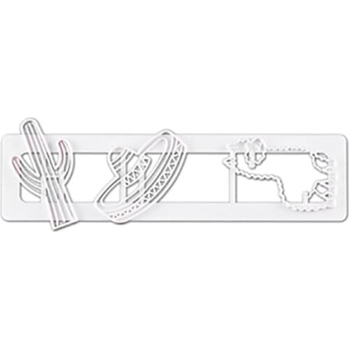 Desert Cactus Cowboy Hat Pattern Sugar Sieve Mold Fondant Printing Hollow Wedding Cake Decoration Template Bread Baking Tools