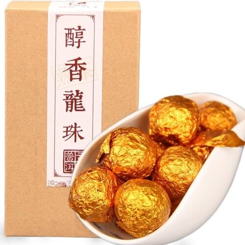 Chinese Yunnan 2017 Mellow Shu Puer Chinese Tea Tea Hand Made Dragon Pearl Ripe Puer Chinese Tea Tea 170g/box