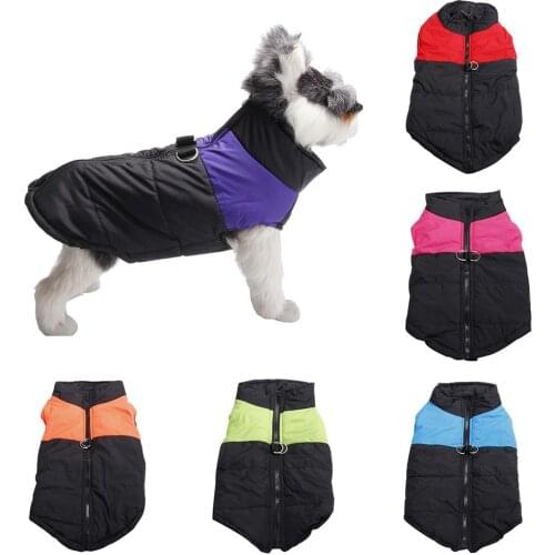 Hot Winter pet dog puppies warm clothes zipper vest T-shirt clothing buckle casual jacket