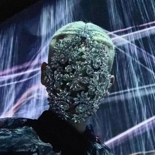 Bling Crystal Sexy Flower Full Face Masks Luxury Designer Womens Jewelry Carnival Rhinestone Mask Fashion Party Wedding Gifts