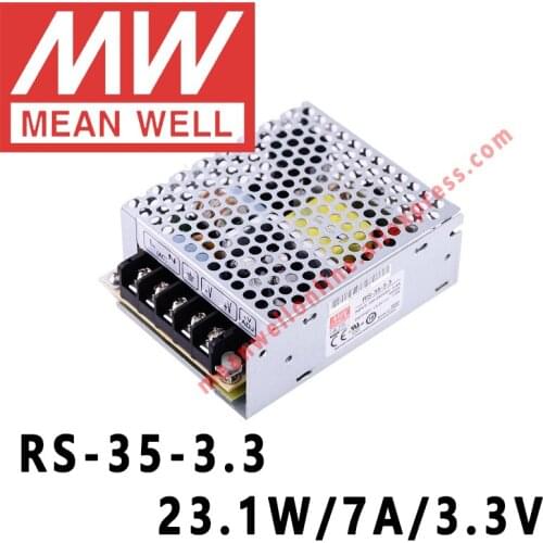 Mean Well RS-35-3.3 23.1W/7A/3.3V DC Single Output Switching Power Supply meanwell online store