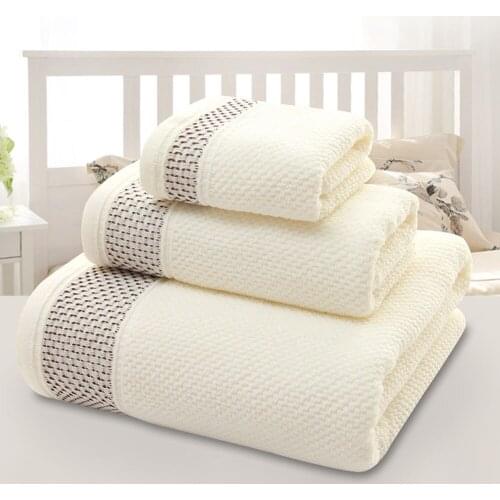 3-piece Towel Set, Cotton Bath Towel, Beach Towel, Towel Set Square Towel, Hotel and Spa Quality High-absorbent Bathroom Beach