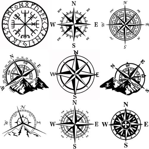 DecalsMe DecalsMe Car Sticker Vinyl NSWE Compass 3D Stickers on Car Reflective rcycle Car Styling