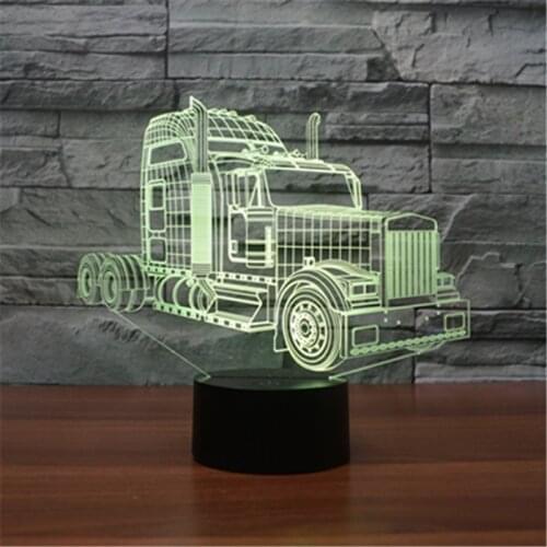 New truck 3D Night Touch Swith LED 3D Lamp 7 Colors acrylic visual lamp creative charge illusion lamp As Kids Toy Gift