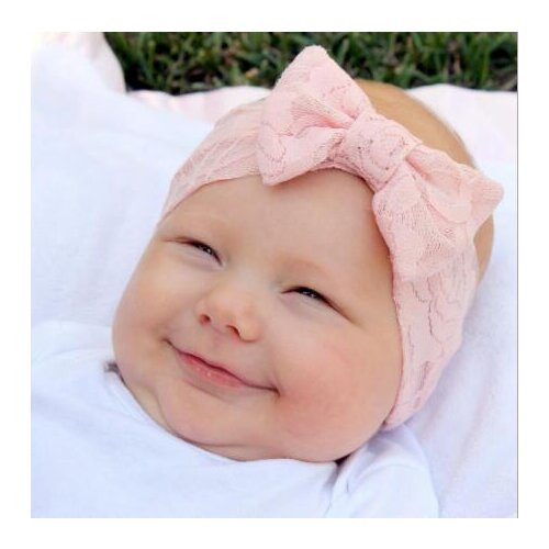 10pcs Wholesale 2017 Lace Headband Solid Stretch Headbands For Kids Girls Bowknot Soft Head Band Hair Accessories bandeau bebe