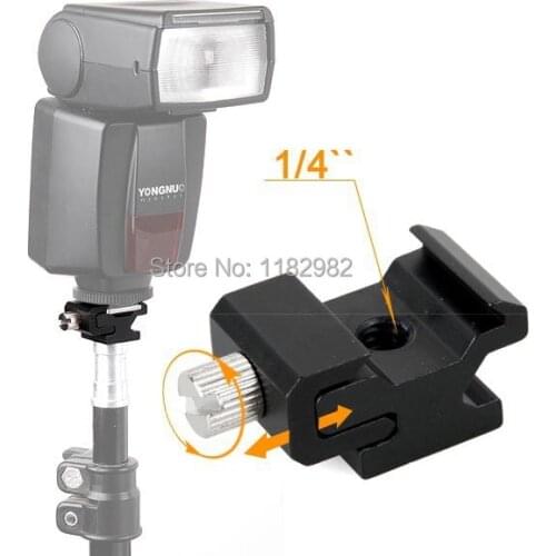 EMS Hot Sale Adjustable Camera Flash Hot Shoe Mount Adapter w 1/4 Thread/Screw Hole New 600EX-RT/580EX II/580EX/430EX II