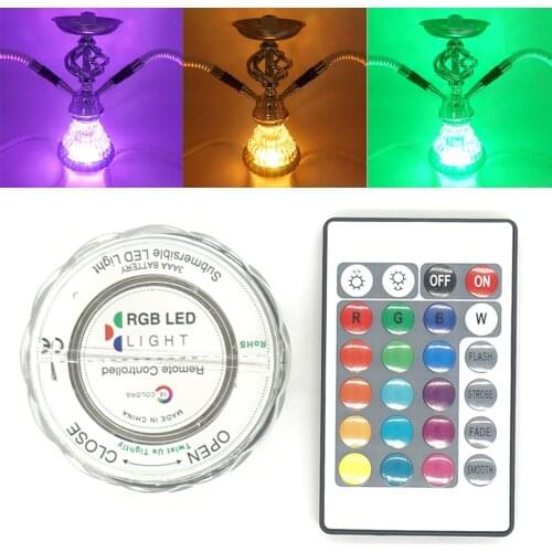 10Set RGB 16 Colors Hookah Shisha LED Light Ambient Light Narguile Smoke Chicha Accessories For Festive Party Remote Control