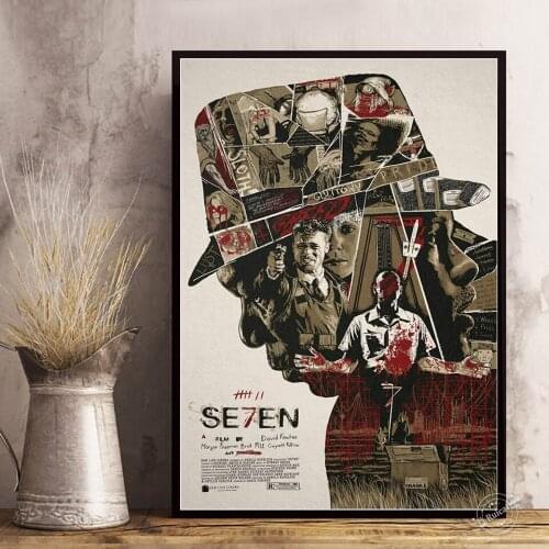 Se7en Poster David Fincher Classic Movie Wall Art Prints For Living Room Bedroom Bar Decoration