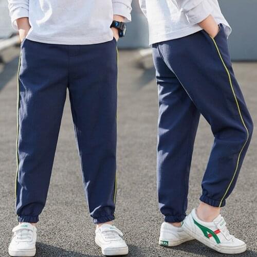Boys Pants Loose Striped Trend Sport Casual Pants Spring Teenage Cotton Sweatpants Boy Harem Pants Boy Pants
