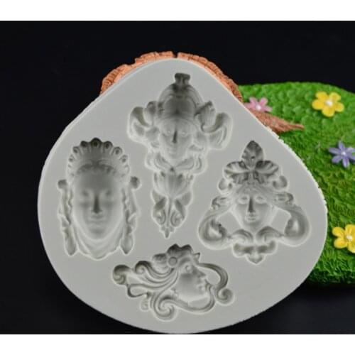 Art Nouveau Silicone Mold Fondant Cakes Decoration Tool Silicone Molds Sugarcraft Chocolate Baking Tools For cake Gumpaste Form