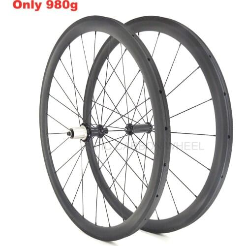 Ultralight 980g Carbon FIC 24mm 38mm depth tubular basalt brake wheel powerway R36 hub 700c super light road bicycle wheels