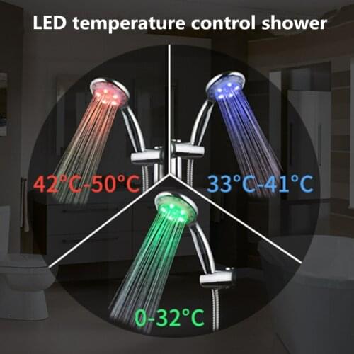 Three-color temperature control sensor Led Shower head for Baby shower watering bathroom device Chuveiro do banheiro