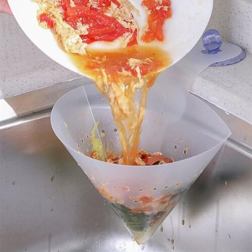 1PCS Sink Filter Foldable Self-Standing Food Vegetable Sink Stopper Drain Filter garbage bag Kitchen Anti-Blocking Accessories
