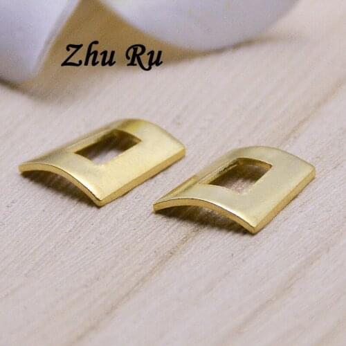 10pcs/lot zhu ru copper 12*11mm Hollow trapezoidal strip Shield window shape Pendant Charms jewelry Findings for DIY Necklace