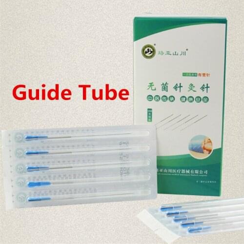 100pcs/pack Acupuncture Needles Disposable Sterile Needles Acupuncture With Indiviual Guide Tube Chinese Acupuncture Therapy