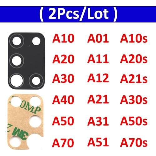 2Pcs Back Rear Camera Glass Lens For Samsung A21s A70s A10 A20 A30 A50 A60 A70 M10 M20 M30 M21 M31 M31s A11 A01 With Adhesive