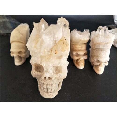 300g Natural clear Crystal cluster Skull rough cluster handcarft quartz skull healing hot sale