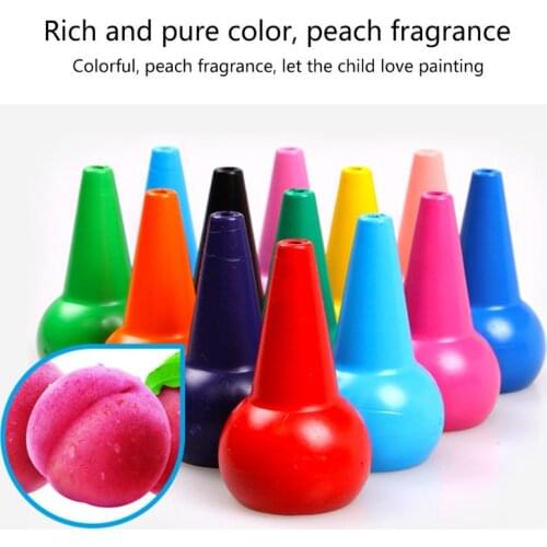 12 Colors 3D Finger Crayons Non Toxic Washable Painting Drawing Wax for Toddler K3KB