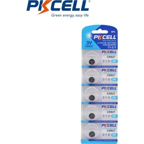 5Pcs PKCELL CR927 BR927 3v cr 927 Lithium Button Cell Battery For Watches Clocks Calculators Toys