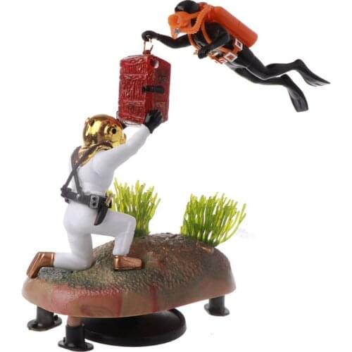 Aquarium Decor Ornament Tank Fish Treasure Diver Hunter Landscape Accessories