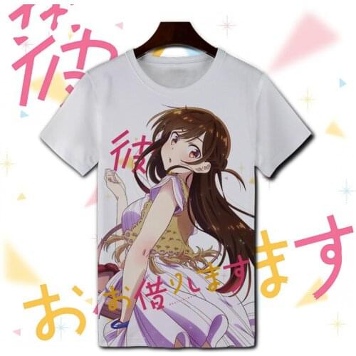 Anime Kanojo Okarishi Cosplay T Shirt Ichinose Chizuru Nanami Mami Print Summer T-Shirt Cartoon Top Tee Casual tshirt Costume