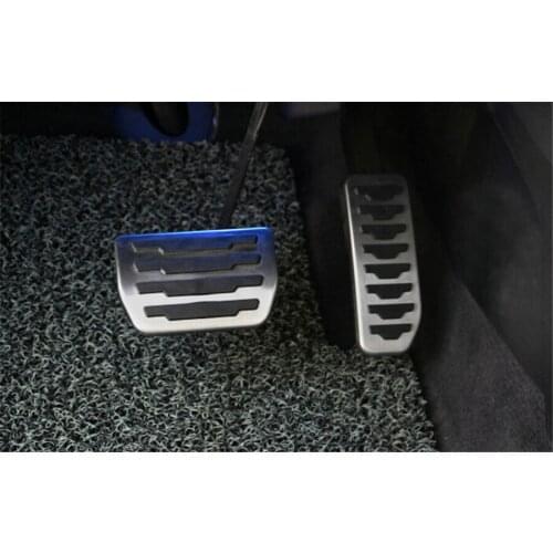 No Drilling ! 2pcs Fuel Gas Brake Foot Pedal Pad Plate Kit Set AT For Land Rover Freelander 2 2011-2015