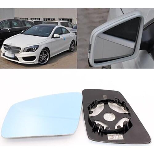 Large Vision Car Blue Rearview Mirror Glare Proof LED Lamp Heated turn single for Mercedes Benz CLA 180 200 220 250 260
