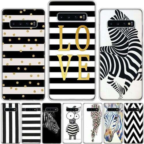 Animal Black white Zebra Stripe Phone Case For Samsung Galaxy A51 A71 A50 A70 A80 A90 A01 A6 A7 A8 A10 A10S A20S A20E A30 A40 Pl