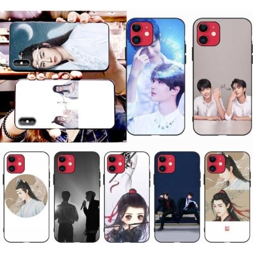 PENGHUWAN Xiao Zhan Wang Yibo Untamed Soft Silicone Black Phone Case for iPhone 11 pro XS MAX 8 7 6 6S Plus X 5S SE XR case