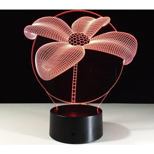Lotus Flower 3D Night Light Touch Table Desk Lamps 7 Color Changing Lights with Acrylic Flat for Home Decor Gift For Friends