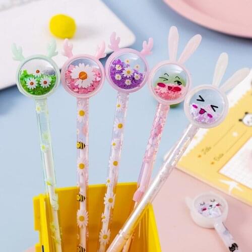 10Pcs 0.5mm Fantasy Bunny Sequins Gel Pens Cute Pen Cartoon Student Creative Gel Pens Bureau School Stationery Office Home