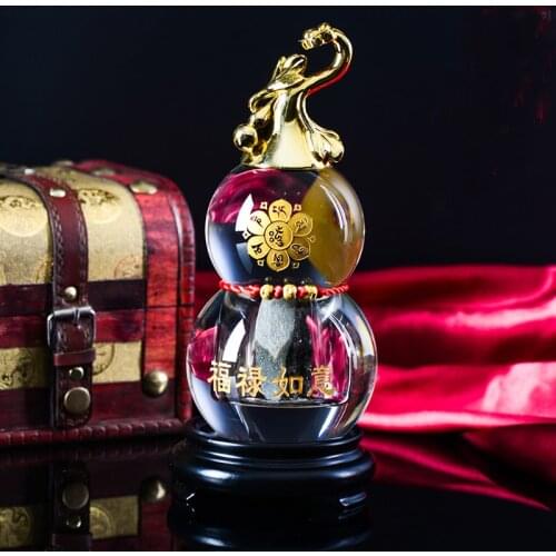 Geomantic efficacious Exorcise evil spirits Superpower good luck wealth stone RU YI gourd FENG SHUI Talisman Crystal statue