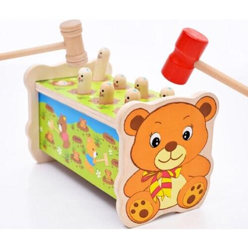 Kids Pounding Puzzle Toy Bear Whack Game Machine Children Toddlers Pounding Puzzle Toy Gift Education Toys For Children