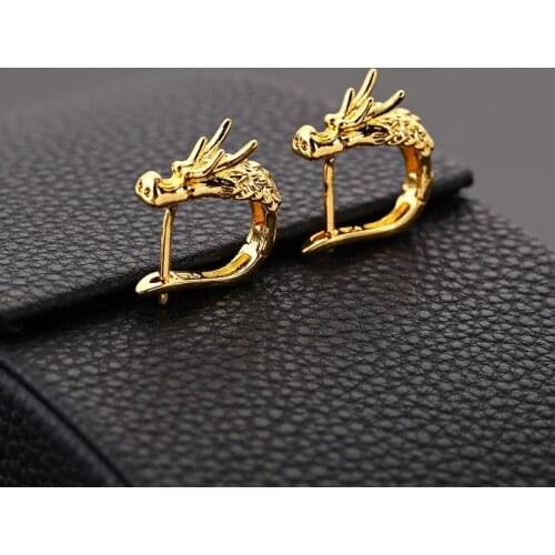 Personality Dragon Head Hoop Earrings for Men Women Gold Hoop Earrings Aretes Hip Hop Motorcycle Party Jewelry Gifts