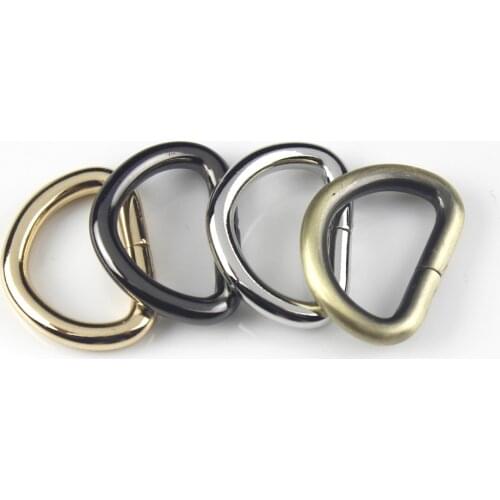 50pcs pack 17mm Metal Open-end D ring Buckle for Webbing Backpack Leather Craft Bag Strap Purse Pet Collar Parts Accessorie