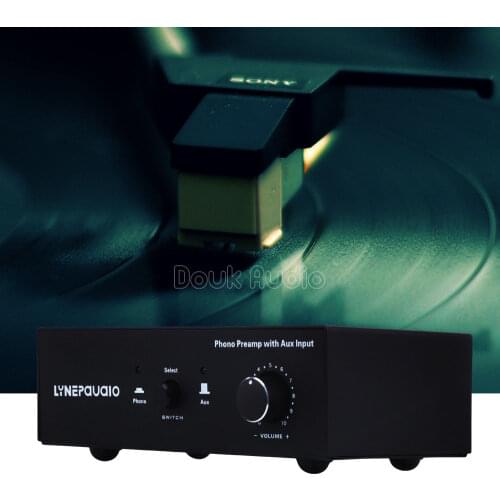 MM RIAA Turntable Phono Preamp with AUX Input Audio Signal Pre-Amplifier Volumer