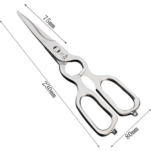 Multifunctional Full Stainless Steel Chicken Fish Duck Bone Scissor with Safe Lock Sharp Cook Cutter Shear Tool Kitchen Scissors