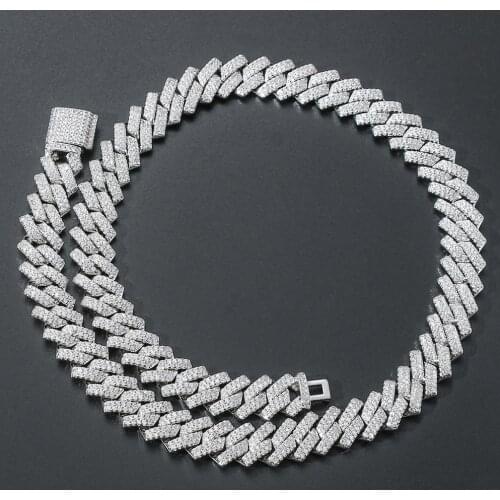 Iced Out Chains For Men Miami Cuban Link Necklace Luxury Micro Paved CZ Cuban Chain Fashion Hip Hop Jewelry