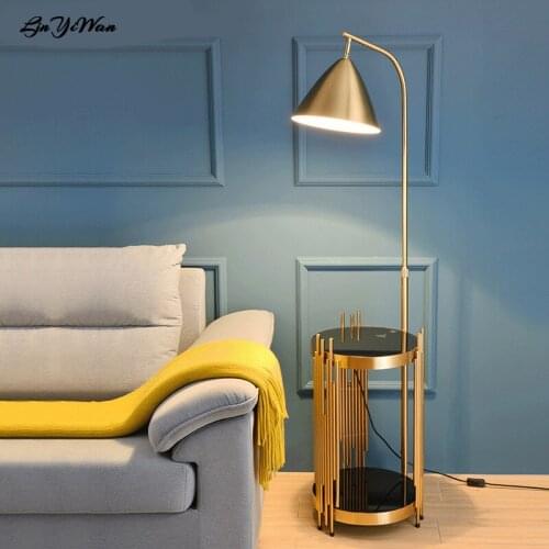 Floor lamp living room high-end atmosphere with wireless charging Nordic modern villa hotel bedroom study vertical table lamp