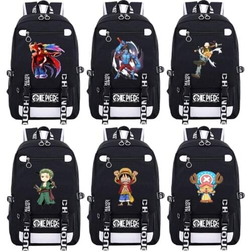 New Design One Piece Luffy Zoro Cartoon Backpack Student Schoolbag Laptop Shoulders Bag Men Travel bags Women knapsack