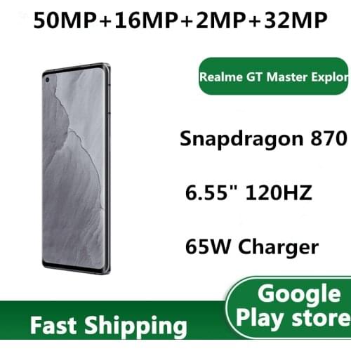Original Realme GT Master Explore Edition 5G Mobile Phone 65W Super Charger 50.0MP 4 Cameras Snapdragon 870 6.55" 120HZ AMOLED