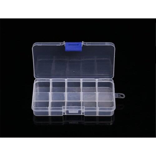 Plastic Transparent Storage Jewelry Box Compartment Adjustable Container for Beads earring box for jewelry rectangle Box Case
