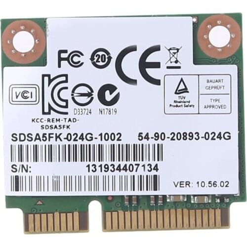 Half Slim MSATA SSD Solid State Hard Disk 24GB SSD Drive For Laptop PC Computer Notebook with 7 + 15 Pin Port