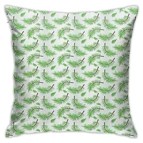 Pooizsdzzz Personalized Abraction Falling Pine Tree Branches with Spiky Leaves Botanical Concept Decorative Pillow Cover Printed