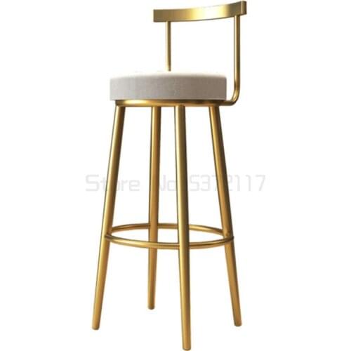Simple gold bar chair back high foot stool net red bar stool front desk light luxury bar chair