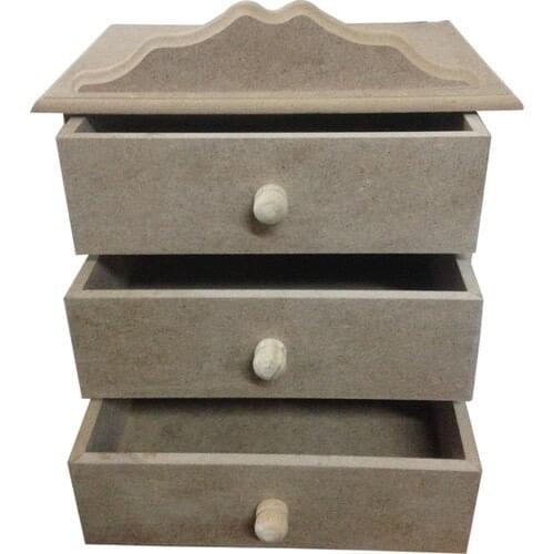Okutan Hobby Three Drawer Jewelry Box Wooden Object CODE: KU26