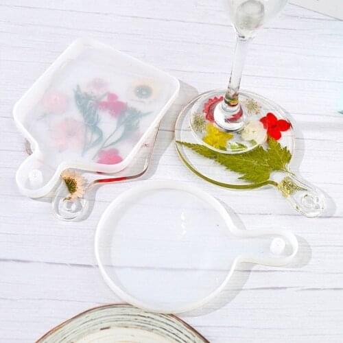 2 pcs Coaster Tray Silicone Mold for Resin Epoxy UV DIY Handmade Craft Home Decorations