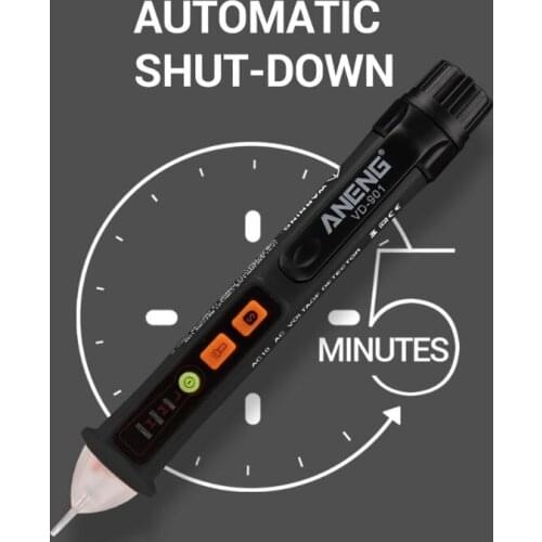 AC 12V-1000V Voltage Tester Pen Non-Contact Volt Detector Stick Adjustable Range Buzzer Sound Light Alarm Alert Flashlight VD901