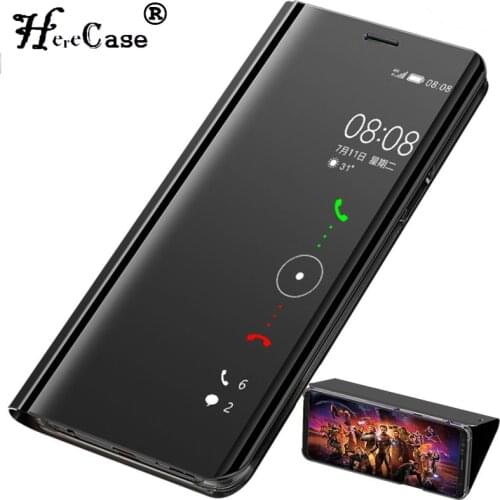 Smart Leather View Case For Samsung Galaxy S8 S7 Edge S6 S10E s9 Mirror Flip Stand Cover For Samsung S20 Ultar Note20 10 Case